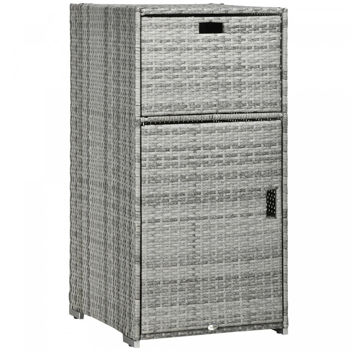 Outsunny Outdoor Towel Rack For Pool W/ Two Storage Space Towel Rack, Gray