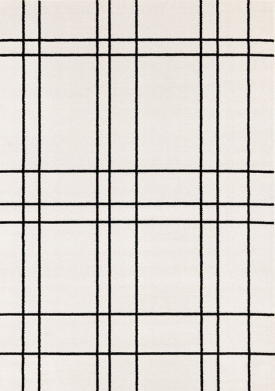 Covington Grey White Checkered Pattern Rug, 7'10" x 10'6" Indoor Area Rug | Tapis Covington a carreaux gris et blanc, 7'10" x 10'6"