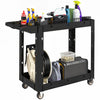 Homcom 2-tier Rolling Tool Cart With Wheels, 500 Lbs Utility Cart, Black