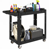 Homcom 2-tier Rolling Tool Cart With Wheels, 500 Lbs Utility Cart, Black