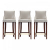 Shubert Modern Wood Upholstered Barstool in Light Gray - Set of 3