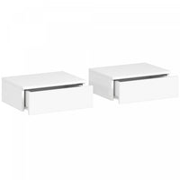 HOMCOM Floating Nightstands Set of 2, Bedside Tables, White