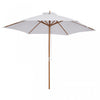 Outsunny ⌀9' X 8' H Patio Umbrella, Marketumbrella W/ Hardwood Frame White