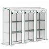 Outsunny Lean-to Mini Greenhouse W/ 3 Tier Shelves, 3 Roll-up Doors, White|Outsunny Mini Serre Adossee Avec 3 Etageres, 3 Portes Enroulables, Blanc