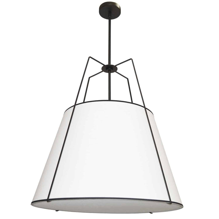 Dainolite Trapezoid 3 Light Pendant Trapezoid Black/White Shade White Fabric Diffuser Lamp