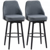 HOMCOM Bar Height Bar Stools Set of 2 360° Swivel Barstools with Steel Legs