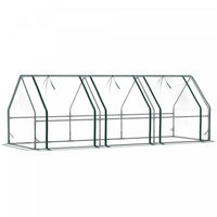 Outsunny 9' X 3' X 3' Portable Tunnel Greenhouse With Zipper Doors Clear