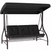 Outsunny 3 Seater Patio Swing Chair with Canopy Convertible Porch Swing Bed