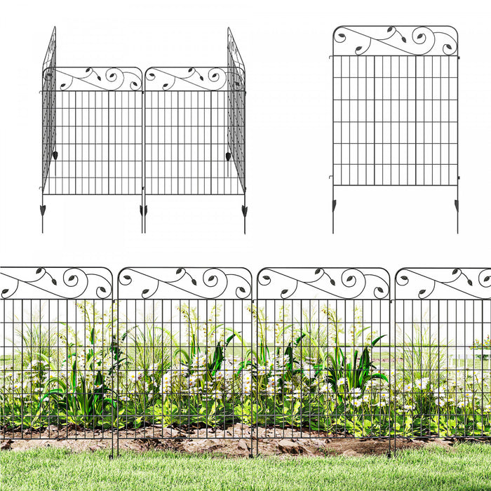 Outsunny 11.5' Decor Garden Fence for Border Edging, 4 Pack, Square Vines