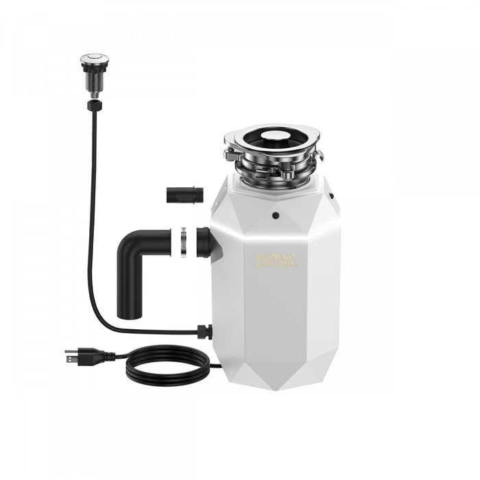 BrightDIAMOND 3/4HP Quietest Waste Disposer, LED Cabinet Light, Corded & Air Switch, MoonStone - WDD075TA2MS Food Disposer