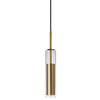 Dainolite Luna LED Pendant 6w Aged Brass Finish Clear Glass Lamp