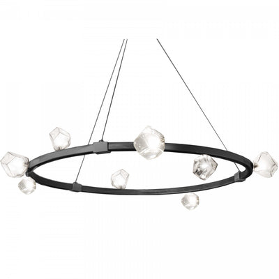 Dainolite Pearlene 12 Light Chandelier Matte Black Clear Glass Lamp|Lustre Pearlene de Dainolite en verre transparent, avec fini noir mat et 12 ampoules