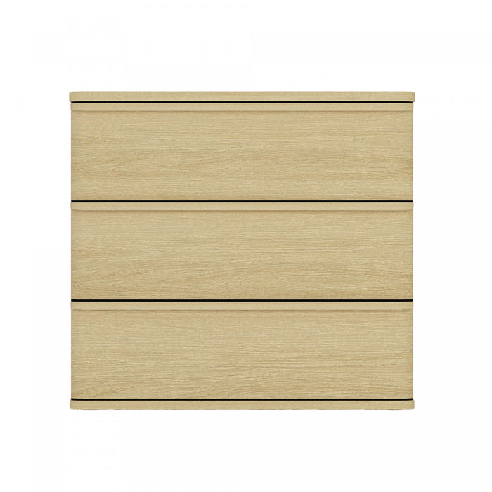 Molly Modern 26\" Nightstand in Natural Oak (3-Drawer)