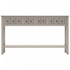 Michael Solid Wood Console Table For Entryway With Storage Drawers And Bottom Shelf - Grey | Table Console Michael En Bois Massif Pour Entree Avec Tiroirs De Rangement Et Etagere Inferieure - Gris
