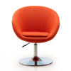 Manhattan Comfort Hopper Polished Chrome Wool Blend Adjustable Height Chair - Orange|Chaise Hopper de Manhattan Comfort à hauteur réglable en chrome poli et en mélange de laine - orange