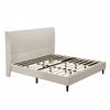 Harper Upholstered King Bed Frame with High Headboard, Chenille Fabric - Beige | Cadre de lit king Harper rembourre avec tete de lit haute, tissu chenille, beige