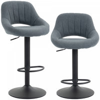 HOMCOM Bar Stools Set of 2 Swivel Adjustable Counter Height Barstools