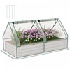 Outsunny 6' X 3' Raised Garden Bed With Small Greenhouse, Clear And Silver|Outsunny Lit De Jardin Sureleve 6' X 3' Avec Serre, Transparent Et Argente