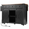 Wilson 53.7" Engineered Wood Kitchen Carts With Power Outlet And Storage - Black | Chariot De Cuisine Wilson 53,7" En Bois Reconstitue Avec Prise Electrique Et Rangement -Noir