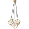 Dainolite Thomson 6 Light Pendant Gold Finish Opal White Glass Lamp|Luminaire suspendu Thomson de Dainolite en verre blanc opale, avec fini doré et 6 ampoules