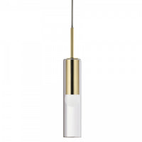 Dainolite Palmer 1 Light Pendant Aged Brass Clear Glass Lamp