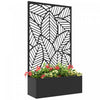 Outsunny Metal Raised Garden Bed with Privacy Screen, Black