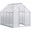 Outsunny 6' X 8' X 6.5' Polycarbonate Greenhouse, Walk-in Greenhouse With Adjustable Roof Vent, Gal|Outsunny Serre En Polycarbonate De 8' X 6' X 6,5' Avec Cadre En Aluminium, Serre Robuste Avec Aerati