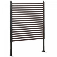 Outsunny Picket Metal Garden Fence 4 ft Outdoor Fencing with Feet, Brown
