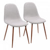 LumiSource Pebble Grey Fabric Mid-Century Modern Dining Accent Chair - Set of 2