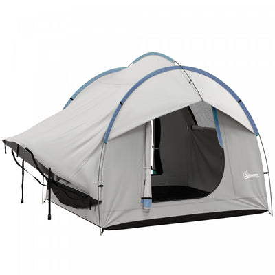 Outsunny Car Camping Tent with 3 Doors, 2000mm Waterproof, Grey and Blue