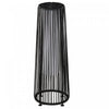 Outsunny Wicker Solar Floor Lamp, 24" Solar Powered Outdoor Lamp with Auto On/Off LED Lights, IP44 Waterproof, Decorative Outdoor Lantern for Patio, Porch, Pathway, Black
