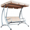 Outsunny 3 Person Patio Swing Seats With Adjustable Canopy Outdoor Swing Chair Bench For Garden, Poo|Outsunny Chaise Pivotante En Metal 3 Places Hamac Avec Couverture D'auvent Robuste Pour Jardin, Terr