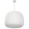 Dainolite Mia 1 Light Pendant White Slit Shade Lamp|Luminaire suspendu Mia de Dainolite avec abat-jour à fentes, fini blanc et 1 ampoule