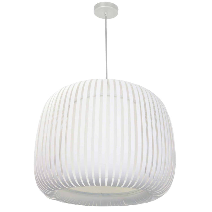 Dainolite Mia 1 Light Pendant White Slit Shade Lamp