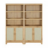 Sheridan Mid-Century Modern 31\" Bookcase Cabinet in Natural (7-Shelf) - Set of 2