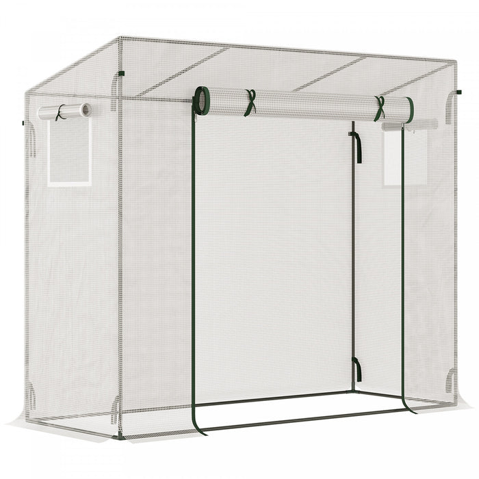 Outsunny 6.6' X 2.5' X 4.9' Walk-in Garden Greenhouse Patio Hot House, Plants Flowers Herbs Tomato Grow W/ Steel Frame Door Window Balcony Patio