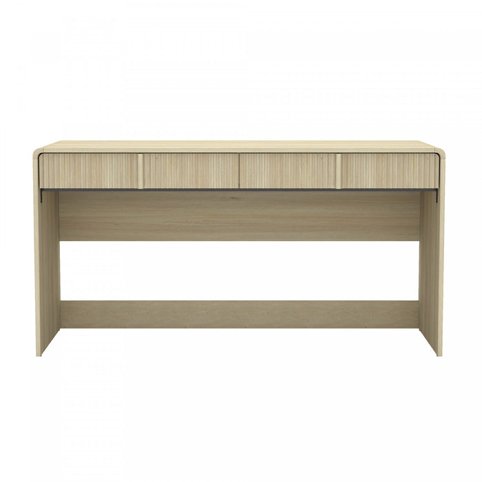 Novara Contemporary 60\" Writing Desk in Whitewashed Oak (2-Drawer)