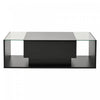 Gleam 39.3 Inch High-Gloss Coffee Table with LED Lights, Drawer and Glass Side Panels, Black | Gleam Table Basse Haute Brillance 39.3 po avec Lumieres LED, Tiroir et Panneaux Lateraux en Verre, Noir