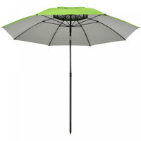 Outsunny 6.6ft Arced Beach Umbrella, Outdoor Umbrella With Carry Bag, Green