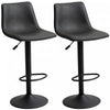 HOMCOM 2pc Adjustable Counter Height Bar Stools Kitchen Counter Stool Grey