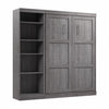 Bestar Pur Full Murphy Bed with Shelving Unit 84-Inch Wall Bed - Bark Grey|Lit double escamotable mural Pur de Bestar de 84 po avec tablettes - gris écorce