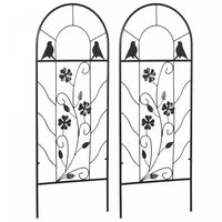 Outsunny Garden Trellis With Birds For Climbing Plants, 2 Pack, 39