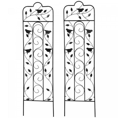 Outsunny Garden Trellis With Birds For Climbing Plants, 2 Pack, 59" Tall|Outsunny Treillis De Jardin Pour Plantes Grimpantes, Lot De 2, 59" De Haut