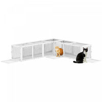 PawHut Cat Tunnel, Outdoor Cat Enclosure with Combinable Design, 8 Doors, 98