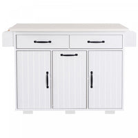 Nathan Kitchen Island With Tilt-out Trash Cabinet And Storage - White
