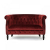 Vivian Solid Wood Rolled Arms Velvet Loveseat,Garnet