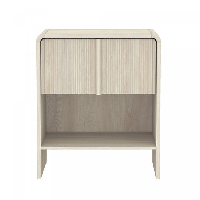 Novara Contemporary 22\" Nightstand in Whitewashed Oak (1-Drawer)