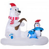 Outsunny 6ft Inflatable Christmas Polar Bear And Penguin Fishing|Outsunny Peche A L'ours Polaire Et Au Pingouin De Noel Gonflable