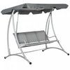 Outsunny 3 Person Patio Swing Seats With Adjustable Canopy Outdoor Swing Chair Bench For Garden, Poolside, Dark Grey