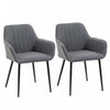 HOMCOM Dining Chairs Set of 2, Upholstered Accent Chairs with Metal Legs